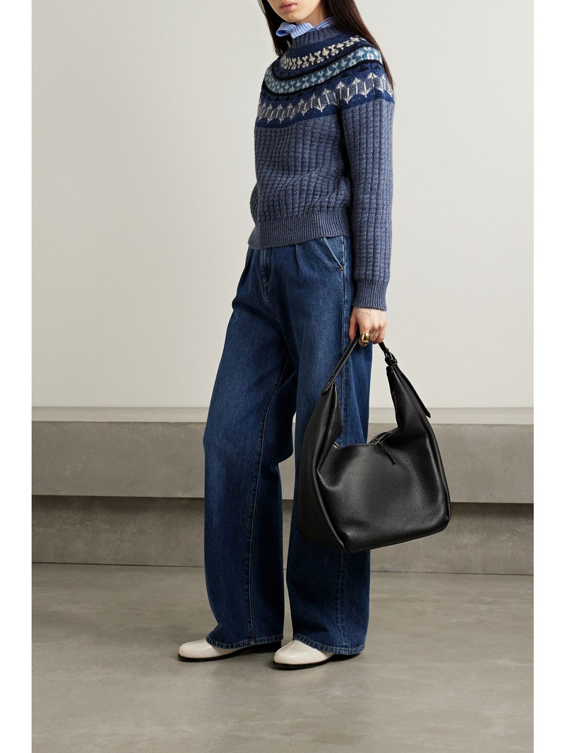 Loro Piana Noel Fair Isle cable-knit cashmere sweater Multi outlook