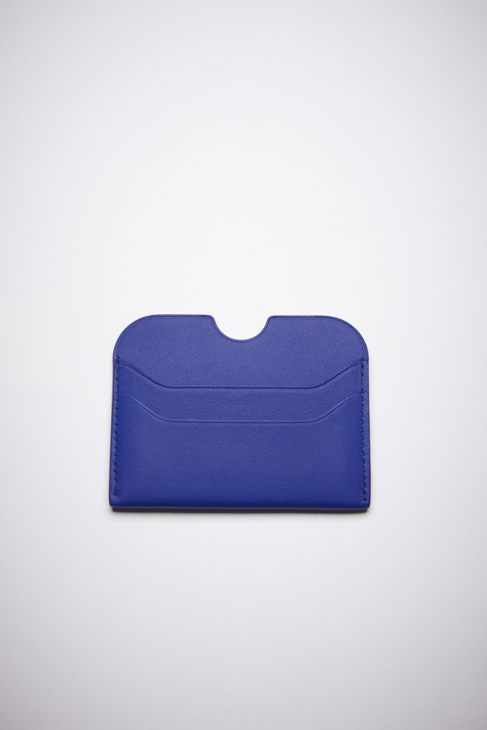 Leather card holder - Blue - 3