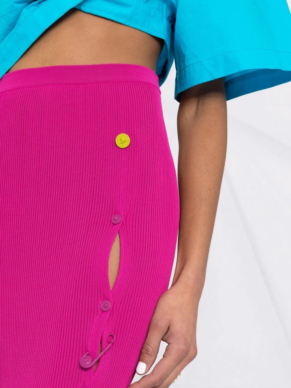 Medusa Safety Pin-detail midi skirt - 3