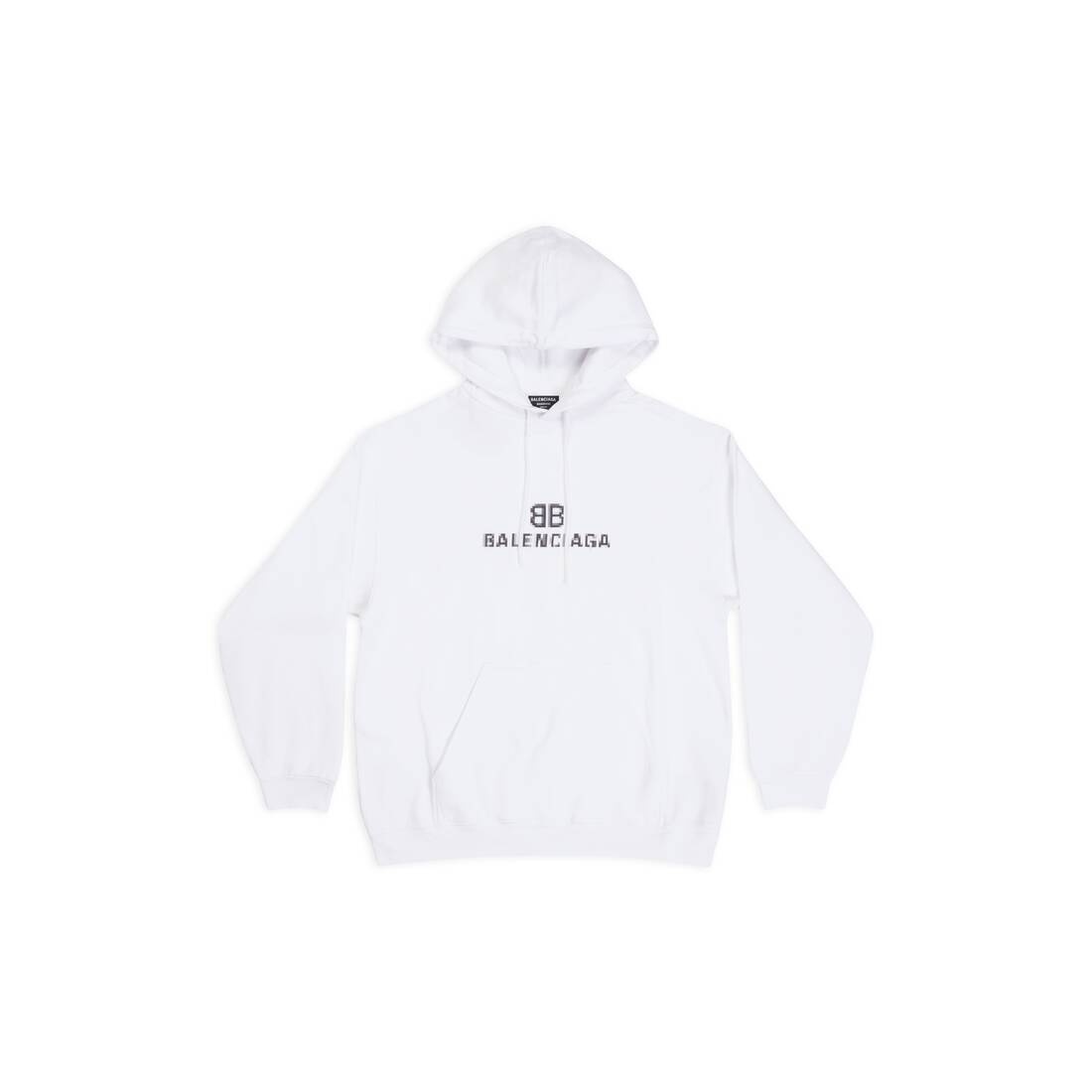 Men's Bb Pixel Medium Fit Hoodie in White - 1