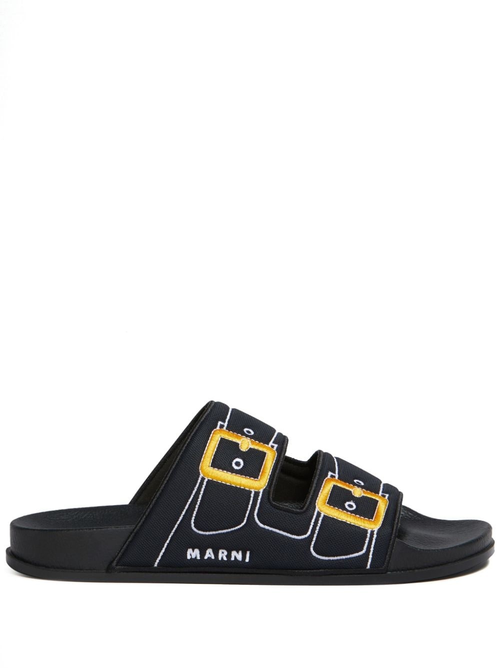 embroidered slip-on slides - 1