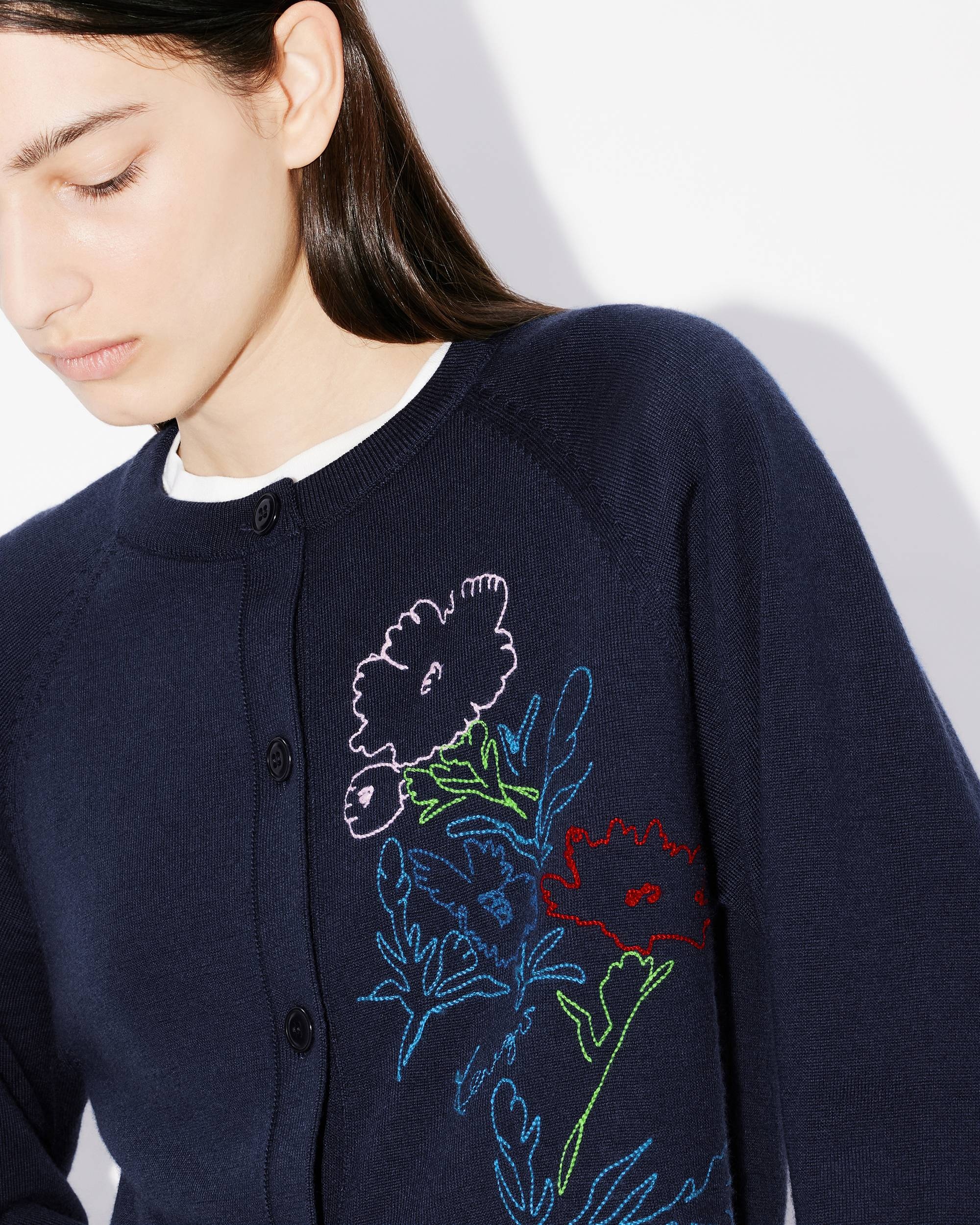'KENZO Drawn Flowers' embroidered cardigan - 5