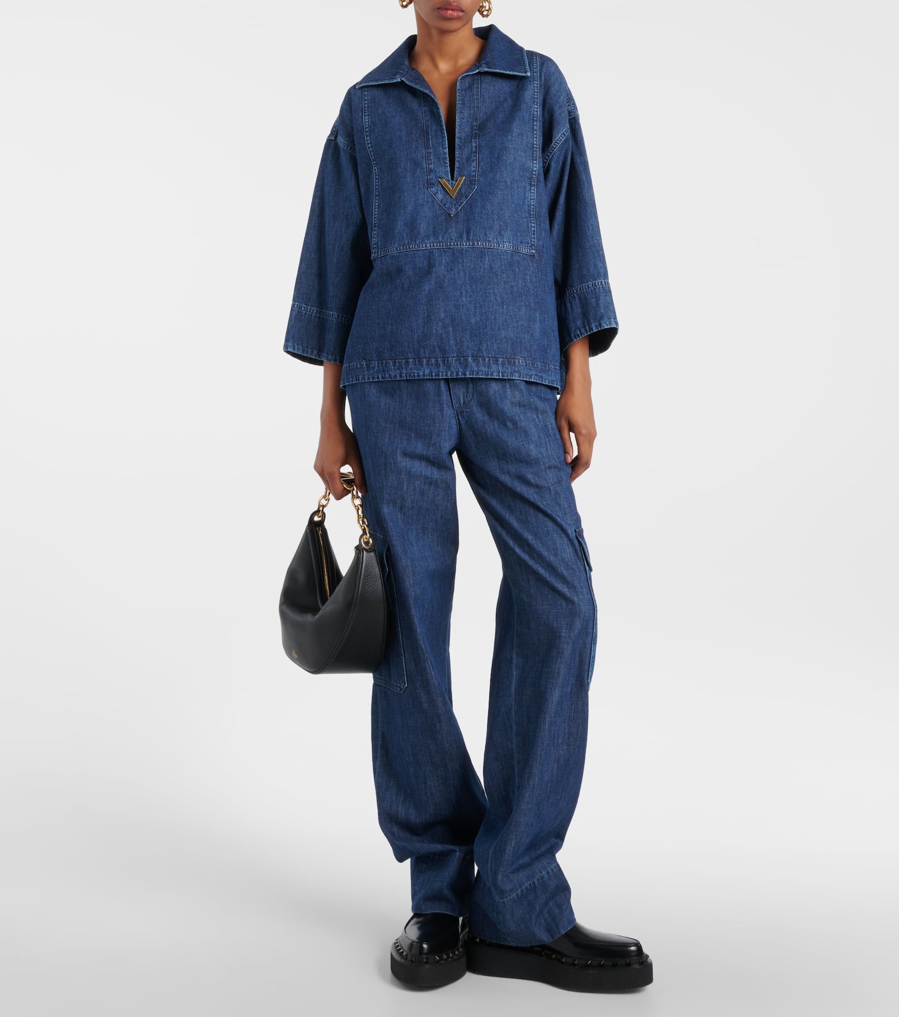 VGold wide-leg cargo jeans - 2