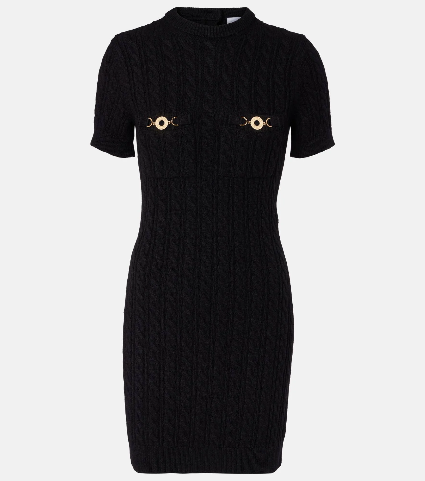 Cable-knit wool and cashmere minidress - 1