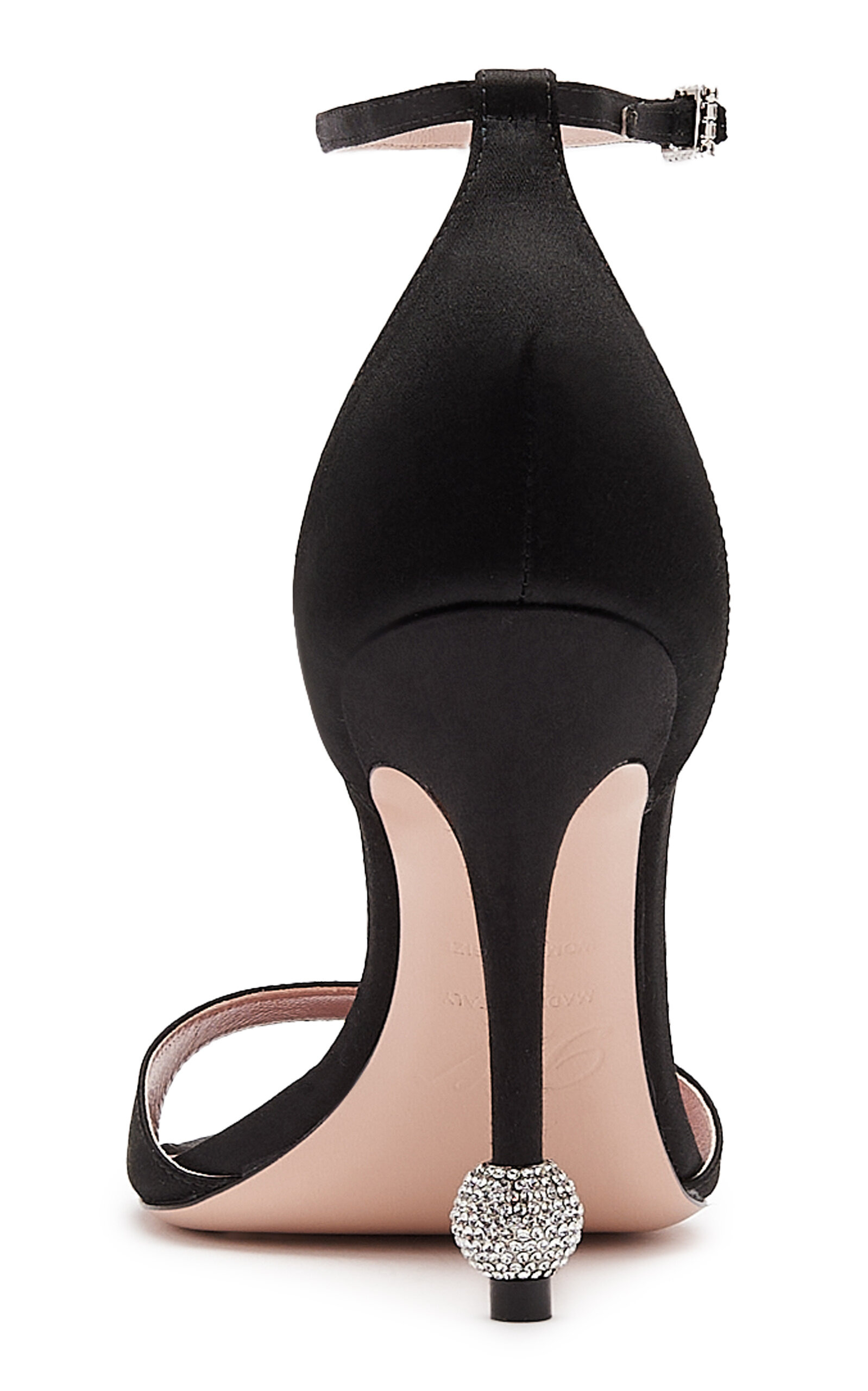 Vivier Marlene Strass-Detail Satin Sandals black - 4