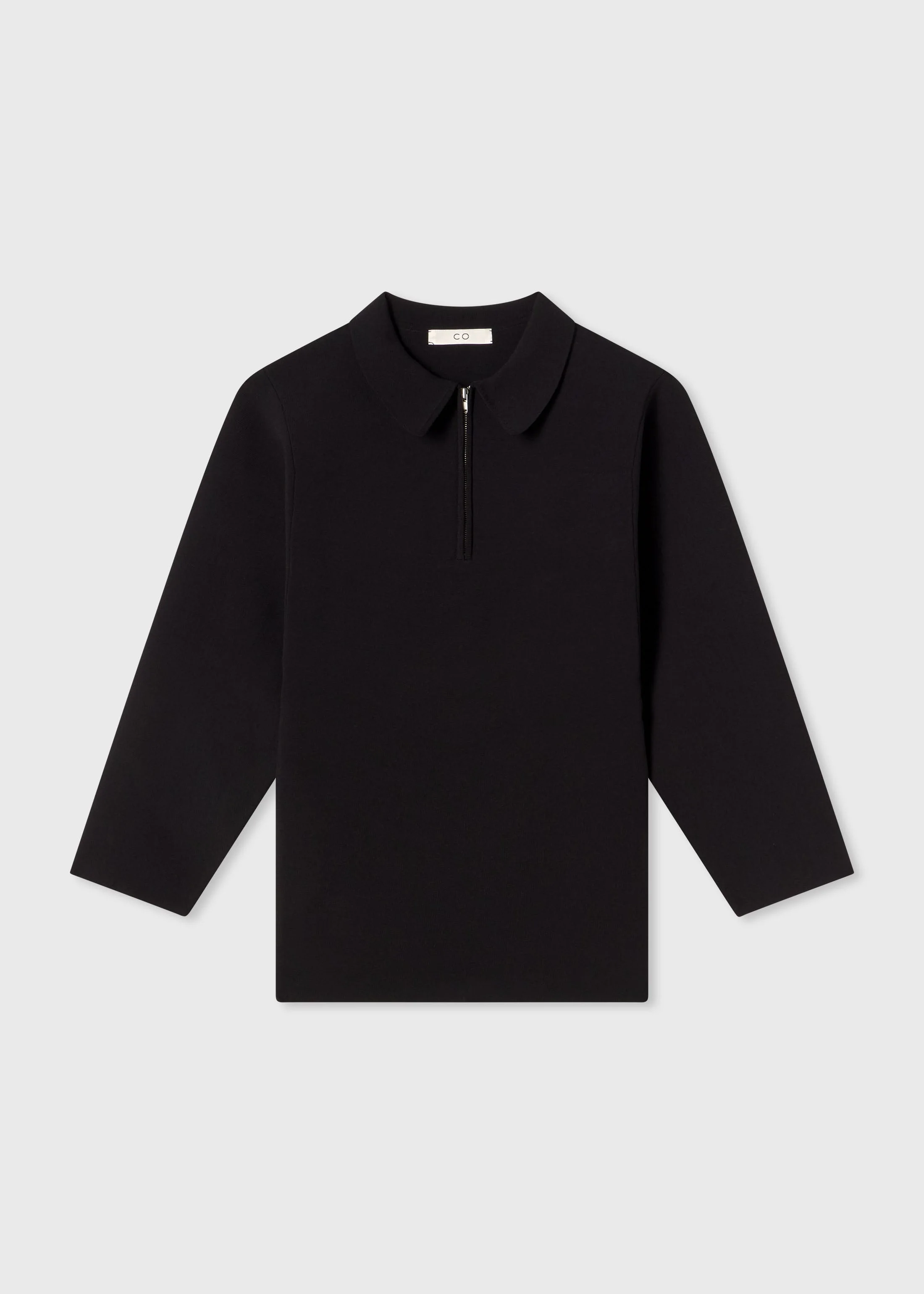 Collared Zipper Polo Top in Viscose - 1