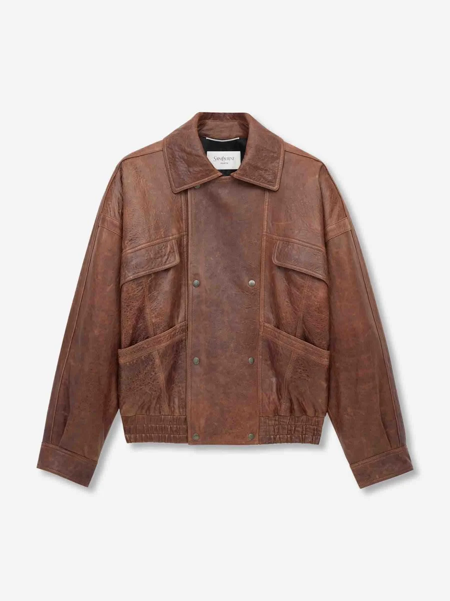 Saint Laurent Crossed Leather Jacket - 1