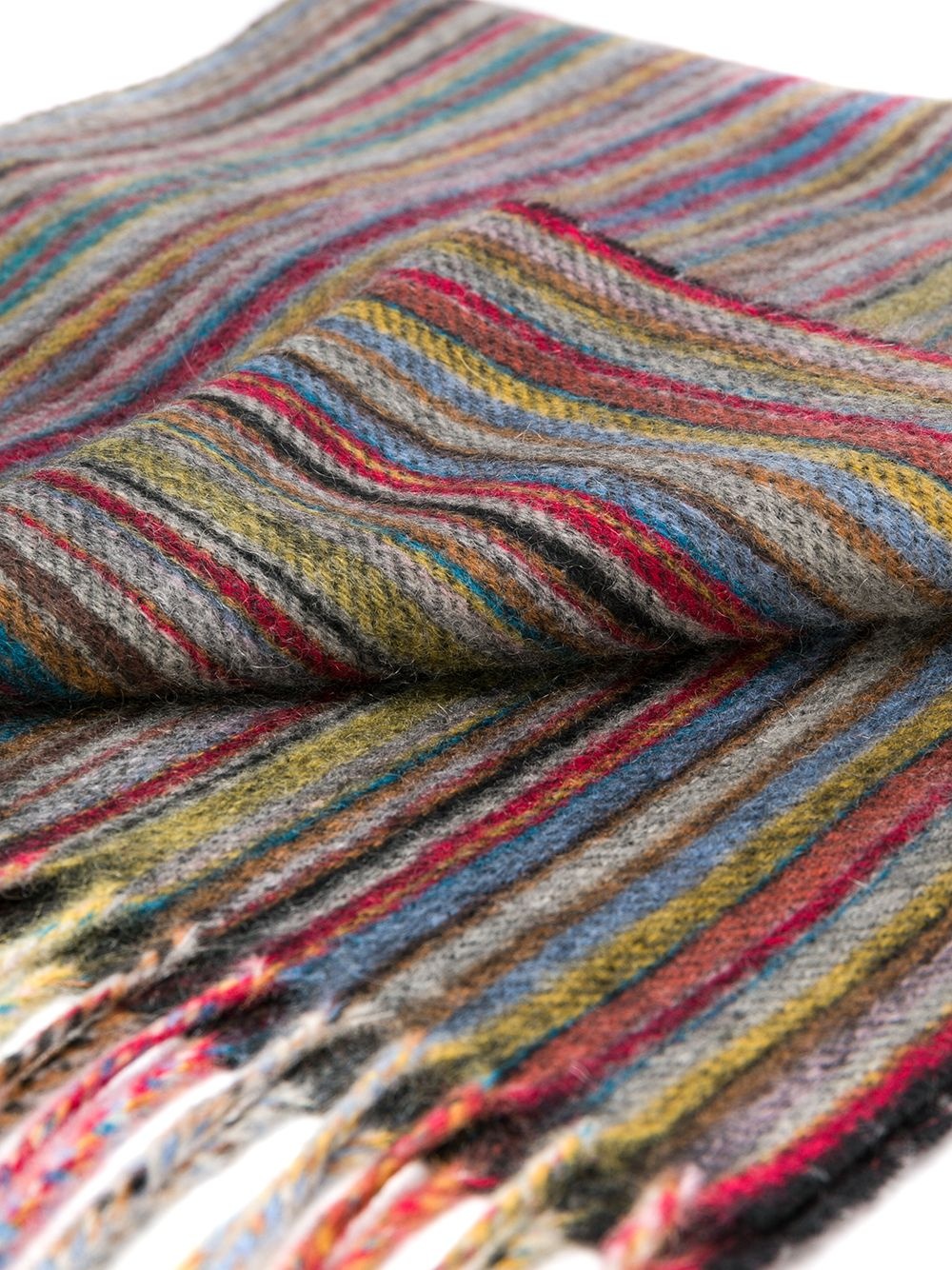 fringed striped scarf - 3