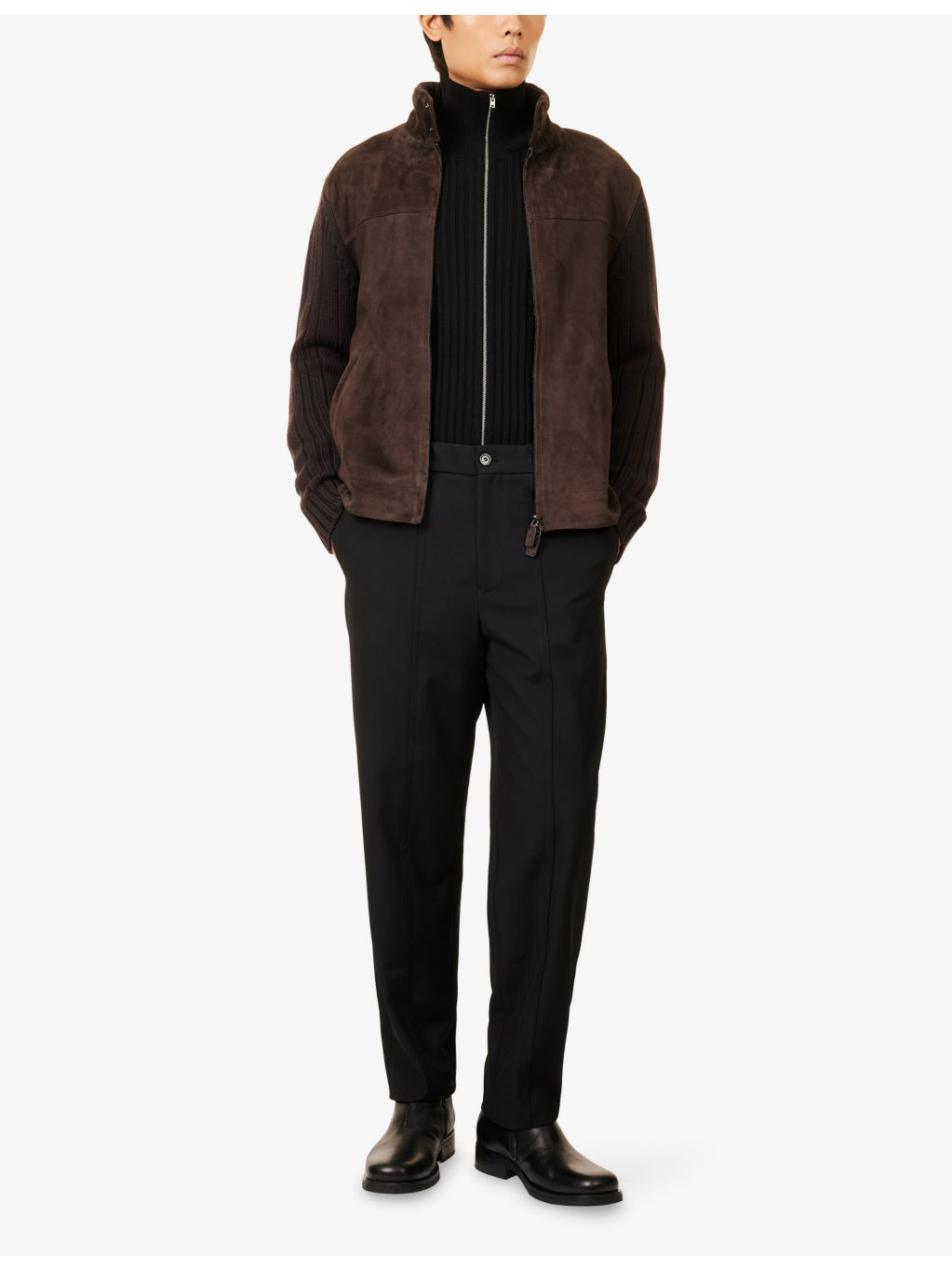 Flat Front Formal Straight-Leg Wool Trousers - 2