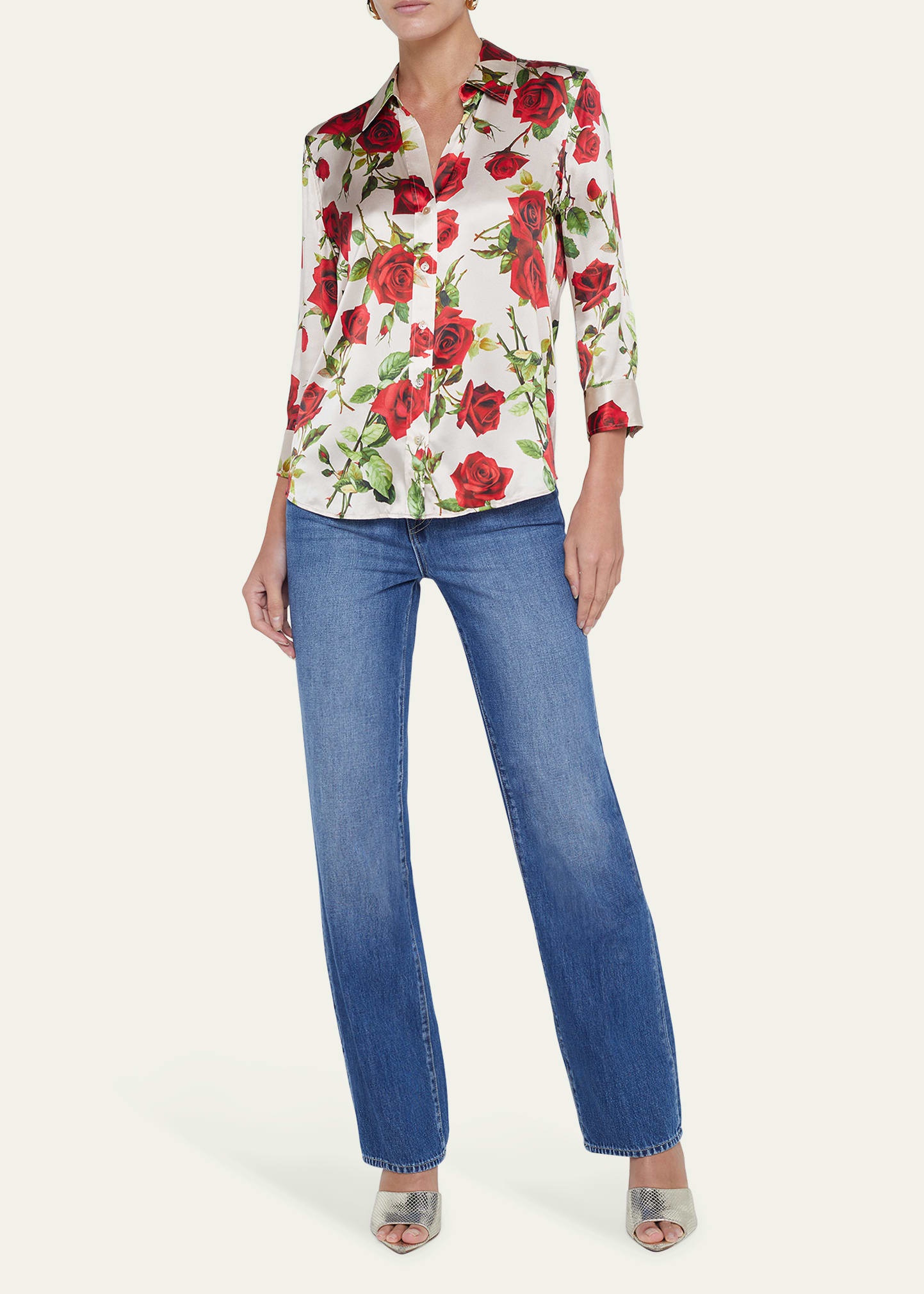 Rose-Printed Dani Silk Blouse - 2