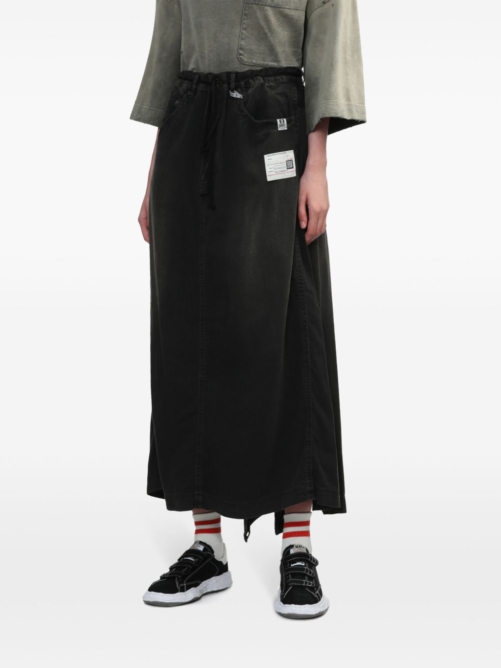 logo-appliquÃ© denim maxi skirt - 3