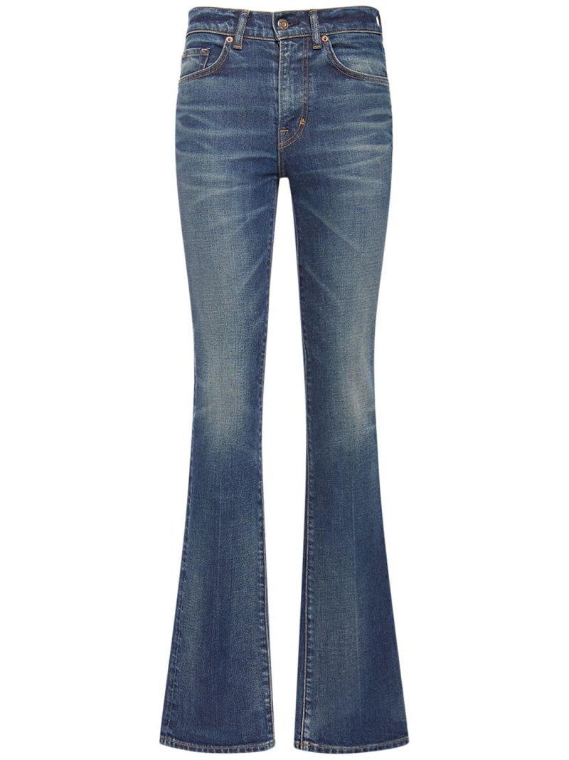 High rise denim flared jeans - 1