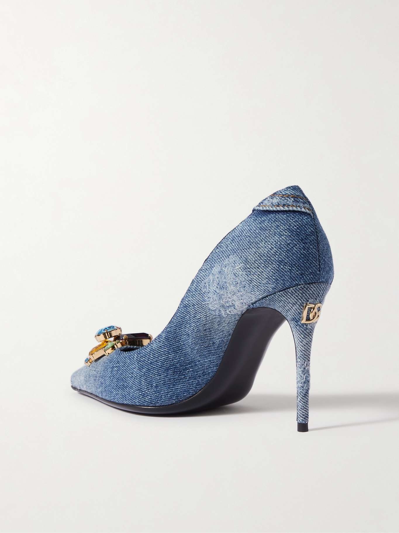 Embellished denim pumps - 3