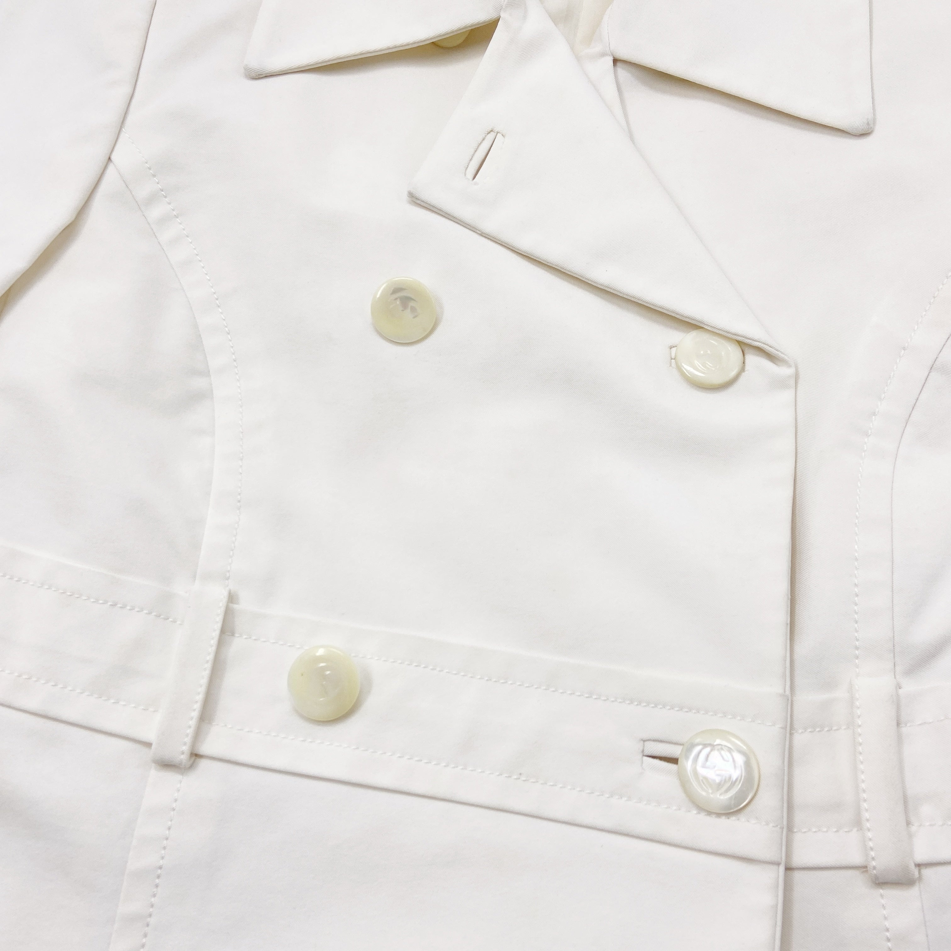 Gucci Spring 1996 Tom Ford Double-Breasted White Short Coat 38 - 7