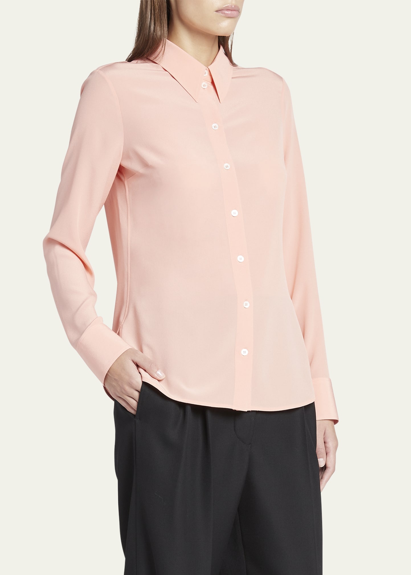 Button Down Silk Top - 4