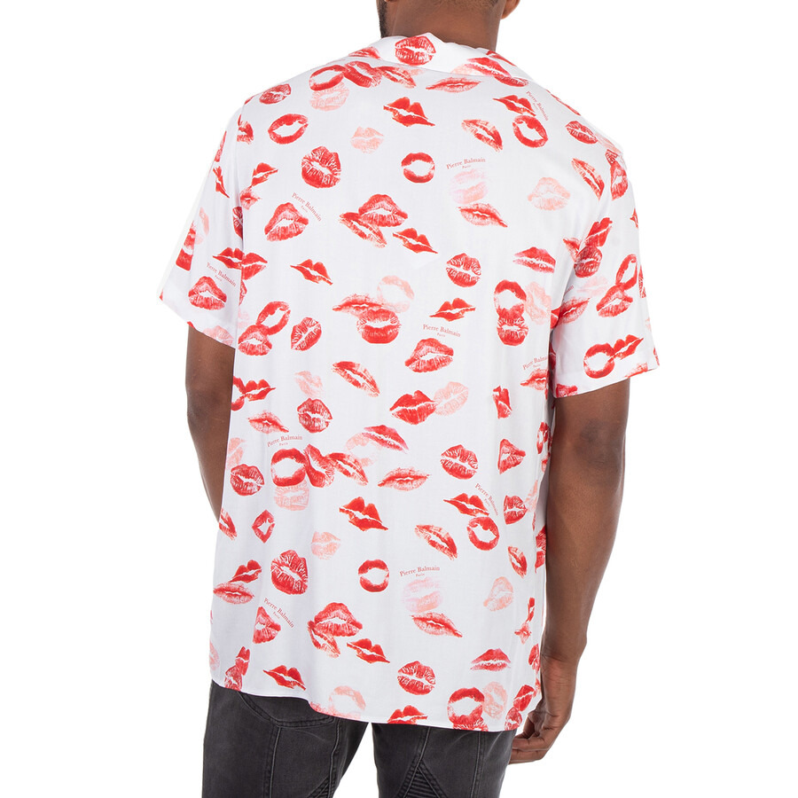 Balmain Twill Pyjama Shirt With Kiss Print - 5