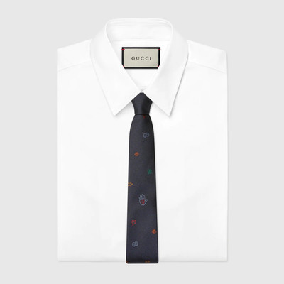 GUCCI Symbols jacquard silk tie outlook