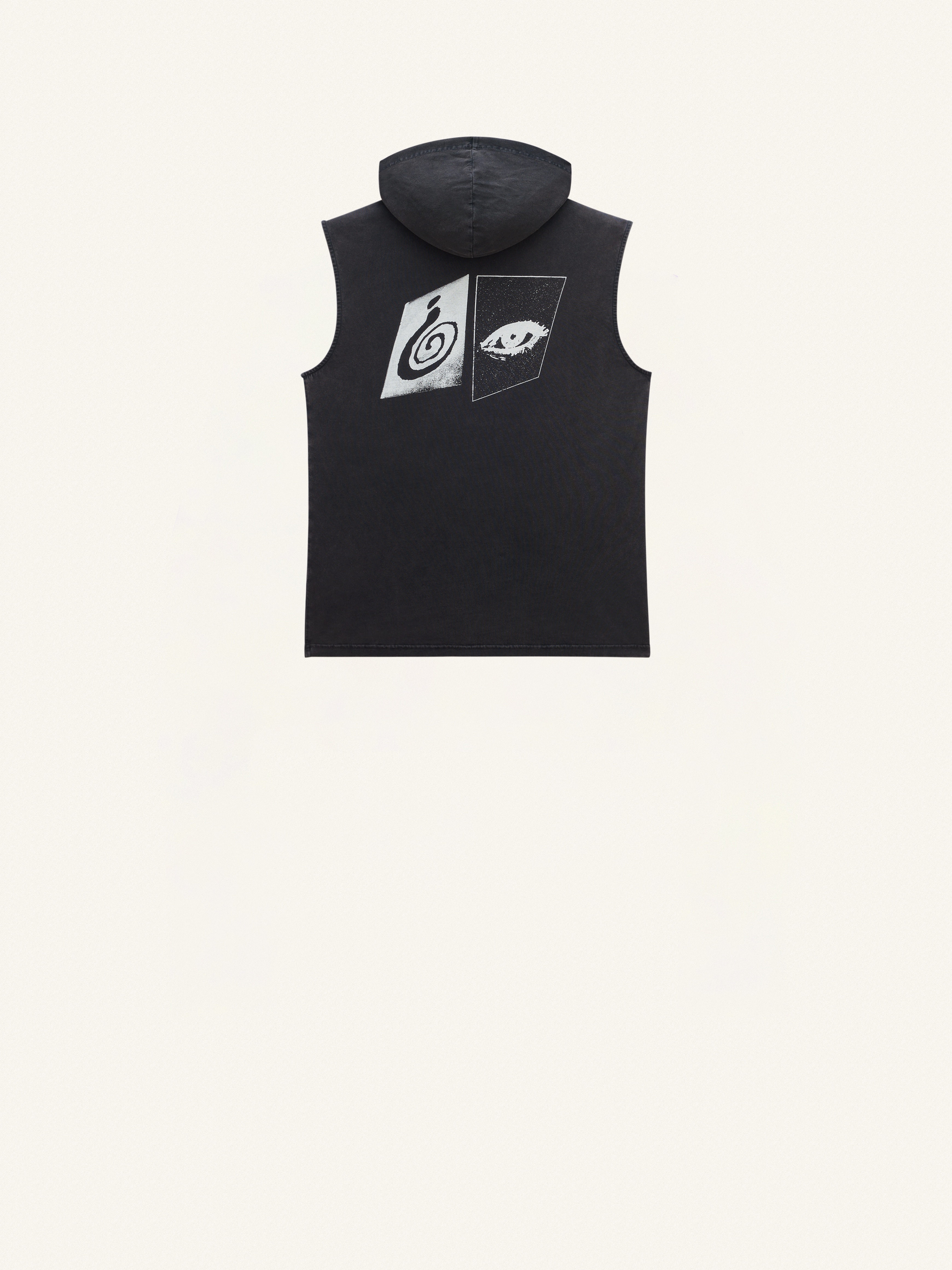 PRINTED HOODIE SLEEVELESS T-SHIRT - 2