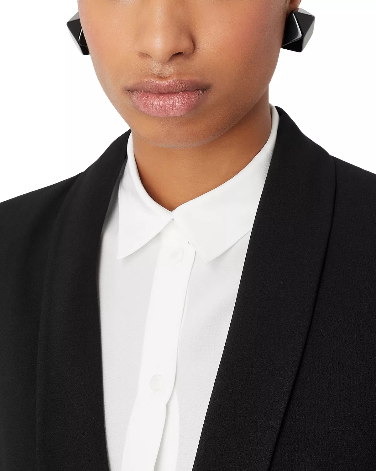 Enver Satin Shawl Lapel Blazer - 4
