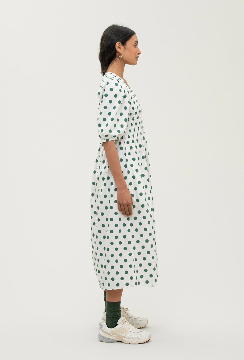 Daria Dress - Green Spot/Cream 4