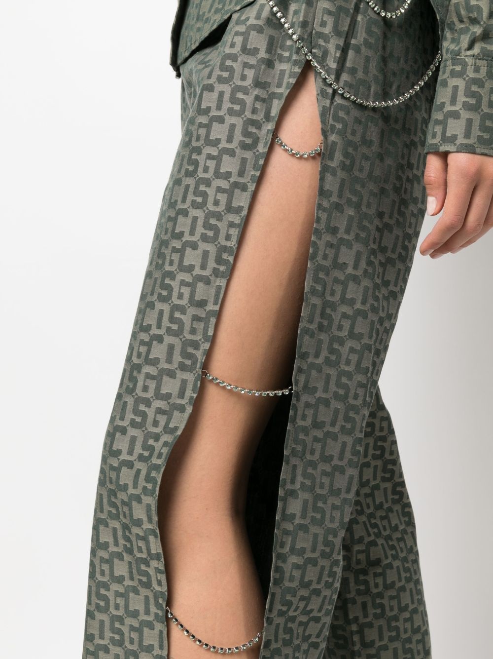 open-leg monogram trousers - 5