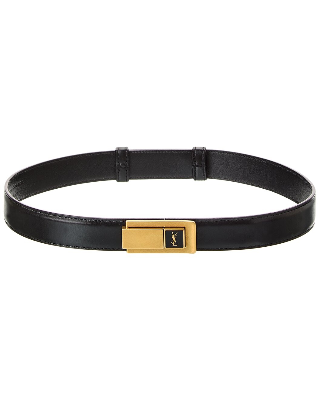 Saint Laurent Charniere Buckle Leather Belt - 1