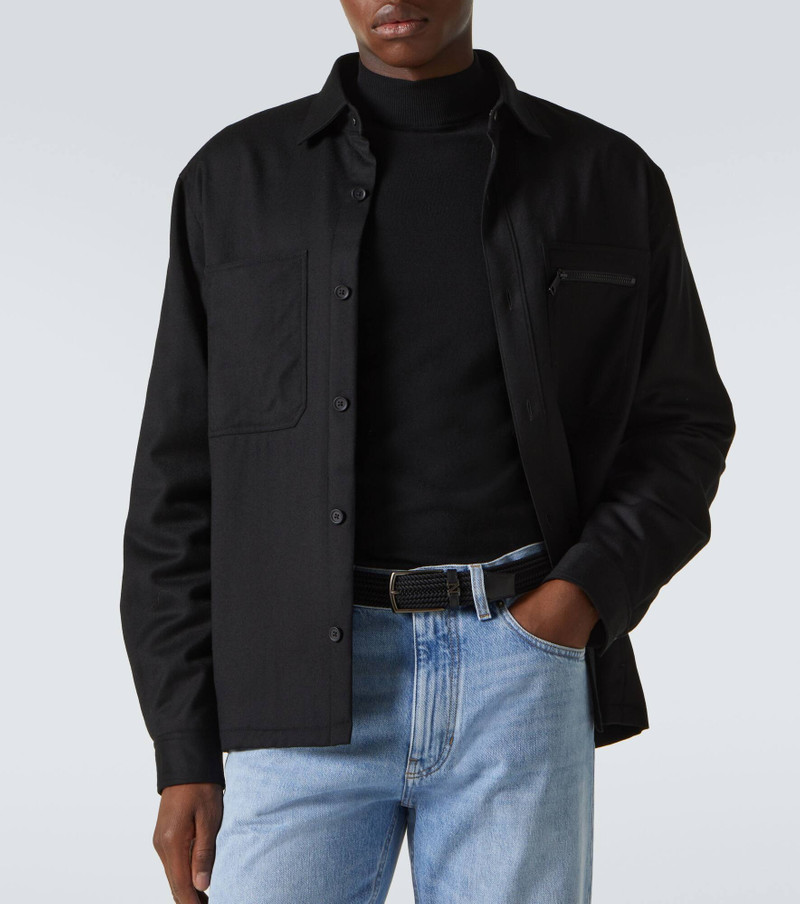 ZEGNA Woven leather-trimmed belt outlook