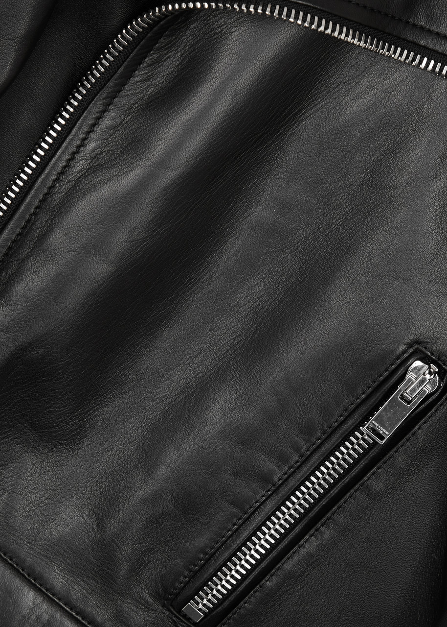 Leather biker jacket - 5