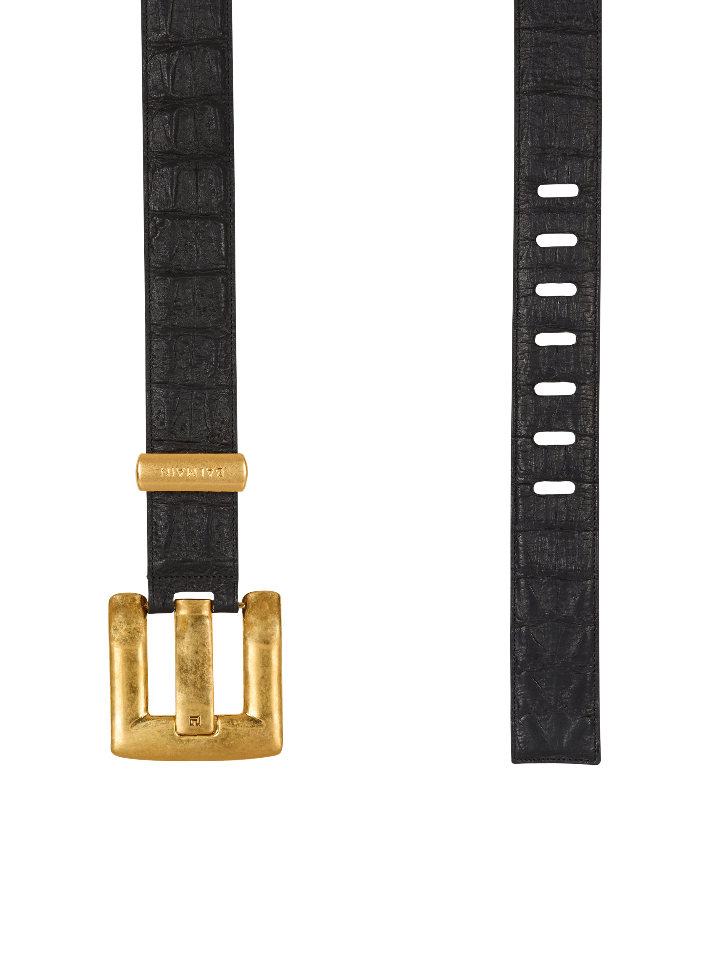 Anthem belt in embossed crocodile-print calfskin - 4
