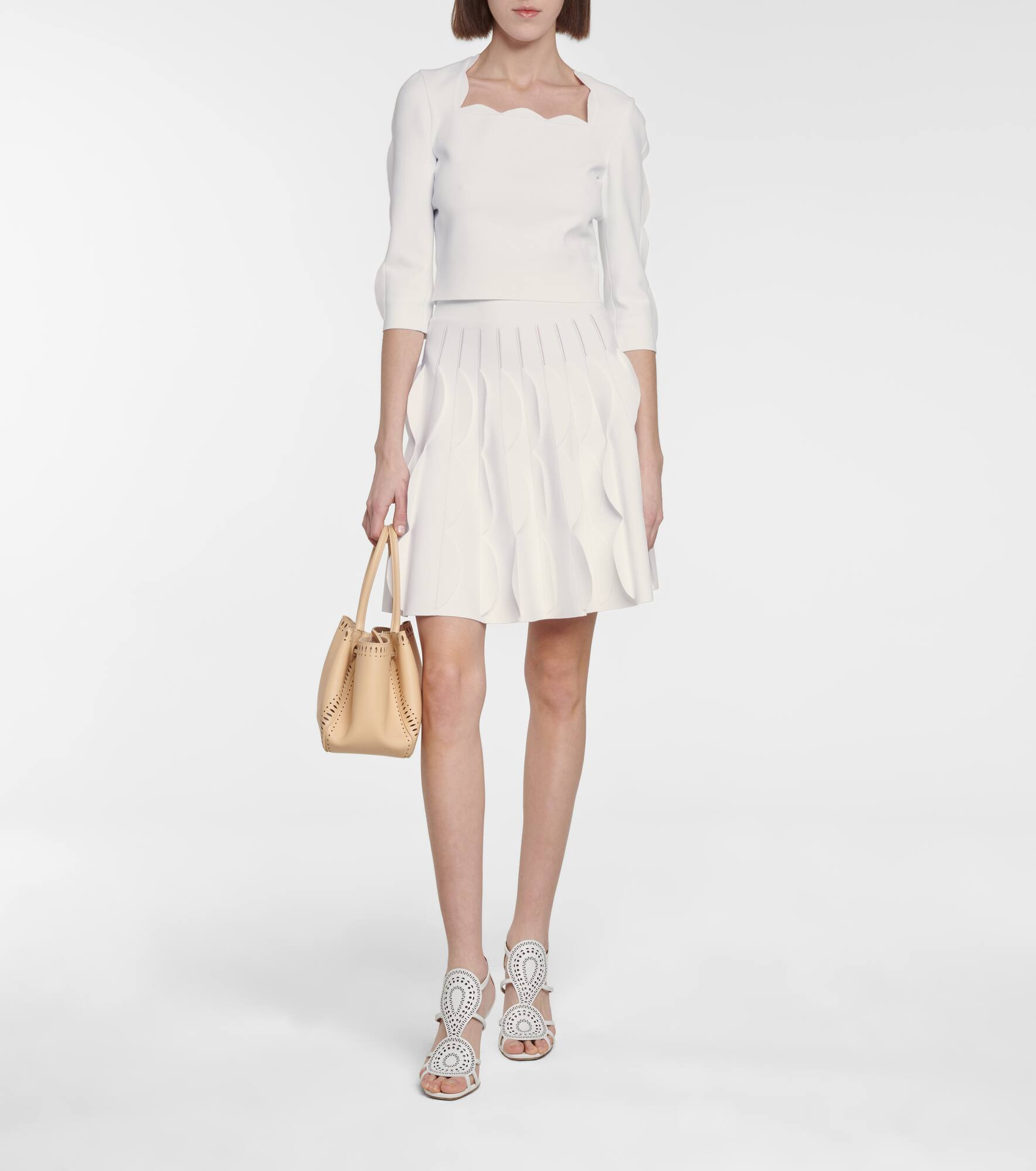 Scalloped stretch-knit sweater - 2
