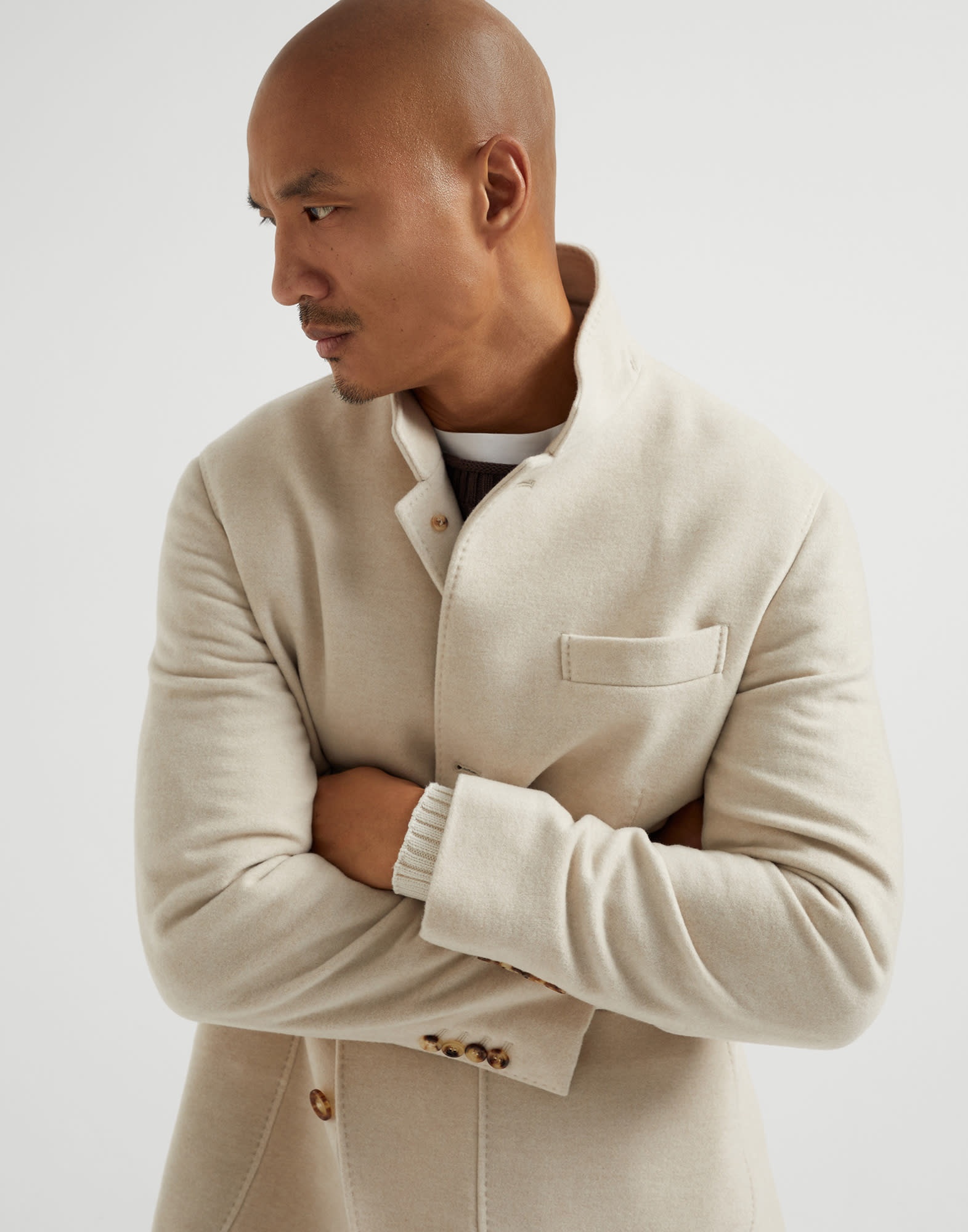 Water-resistant lightweight cashmere outerwear blazer - 4