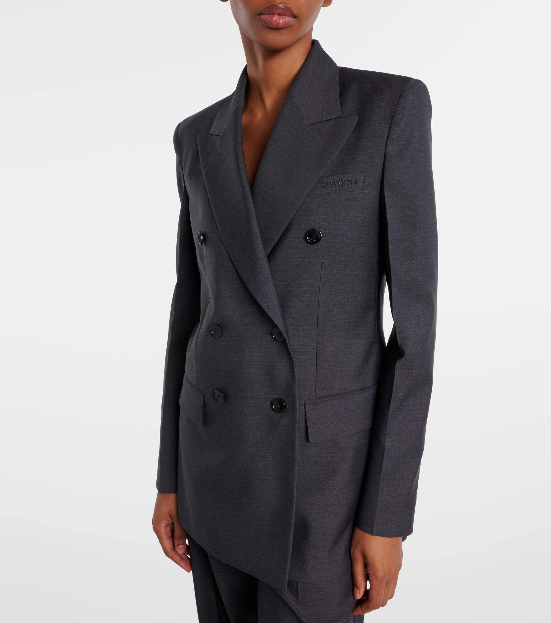 Double-breasted wool blazer - 7