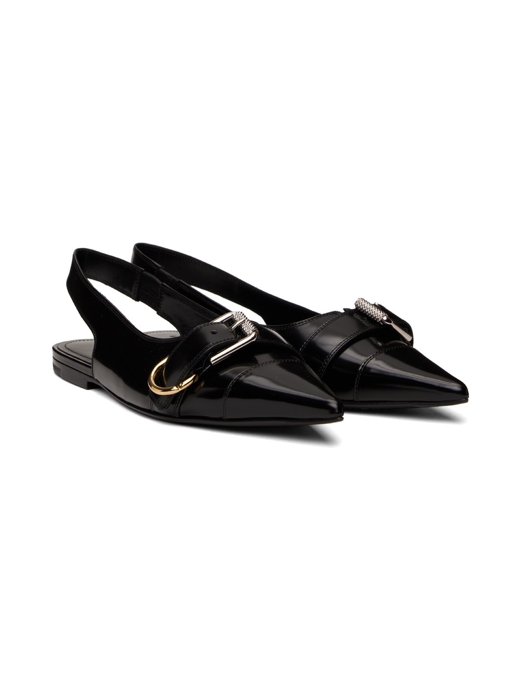 Black Voyou Slingback Slippers - 4