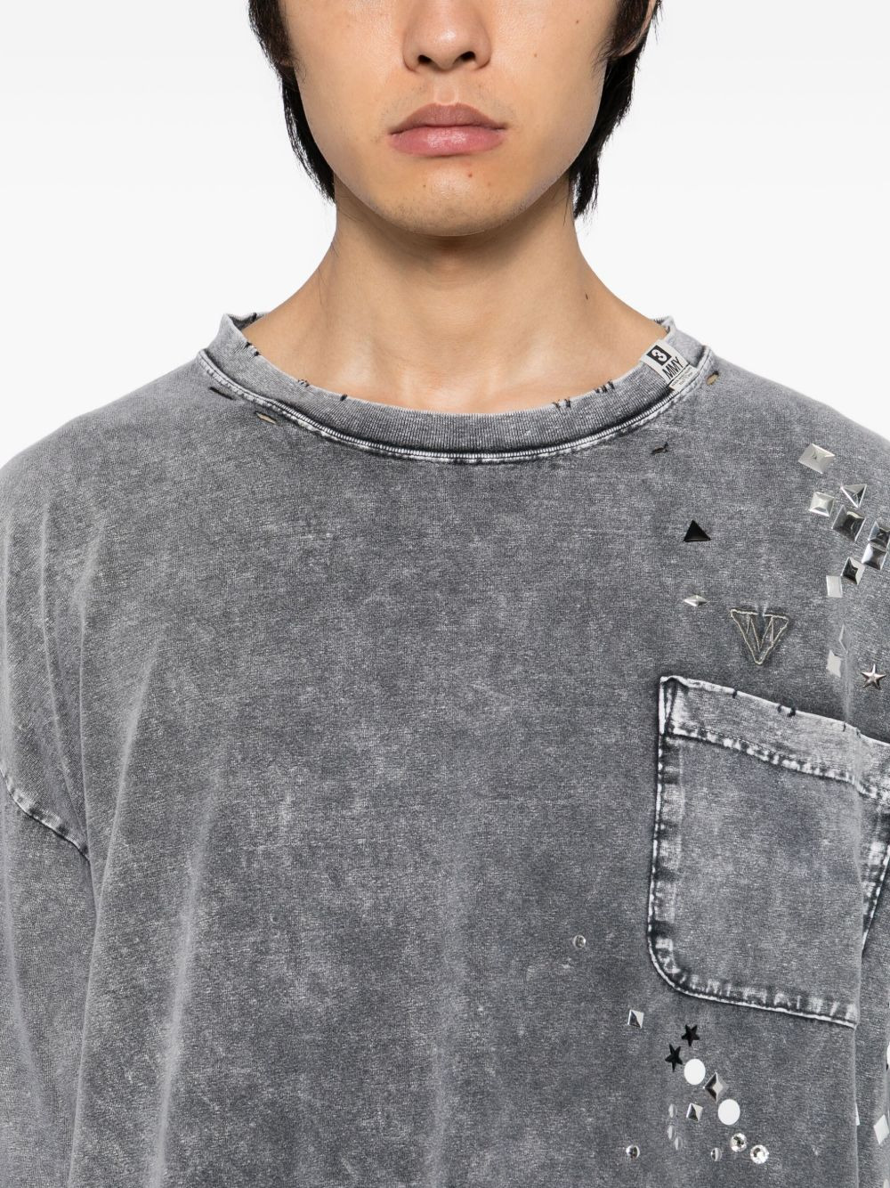 geometric-embellished T-shirt - 4