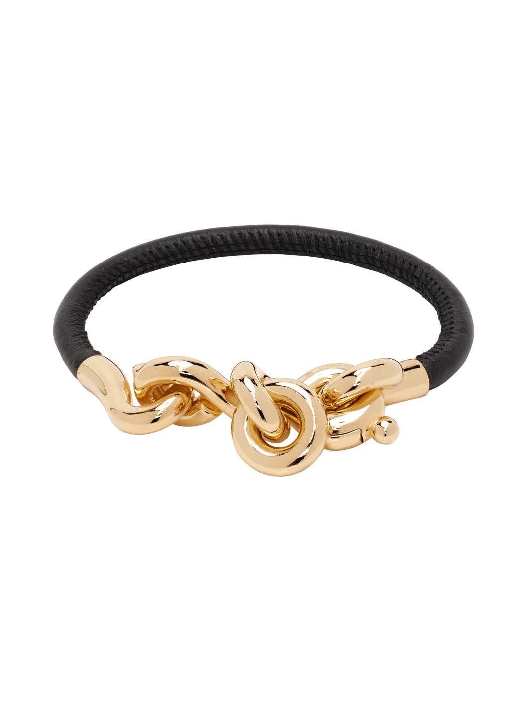 Black Loop Leather Bracelet - 2