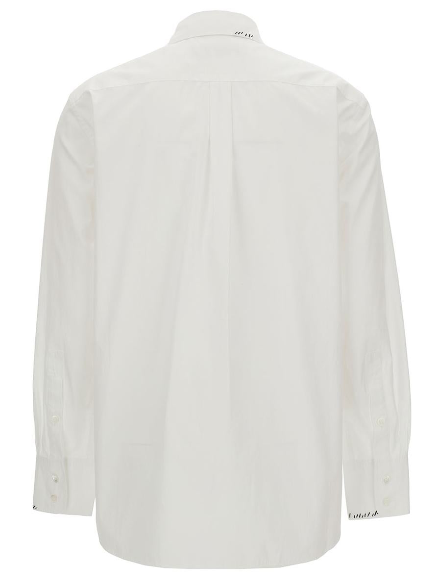 MARNI OVERSIZED WHITE SHIRT WITH CONTRASTING LOGO PRINT IN COTTON WOMAN - 2