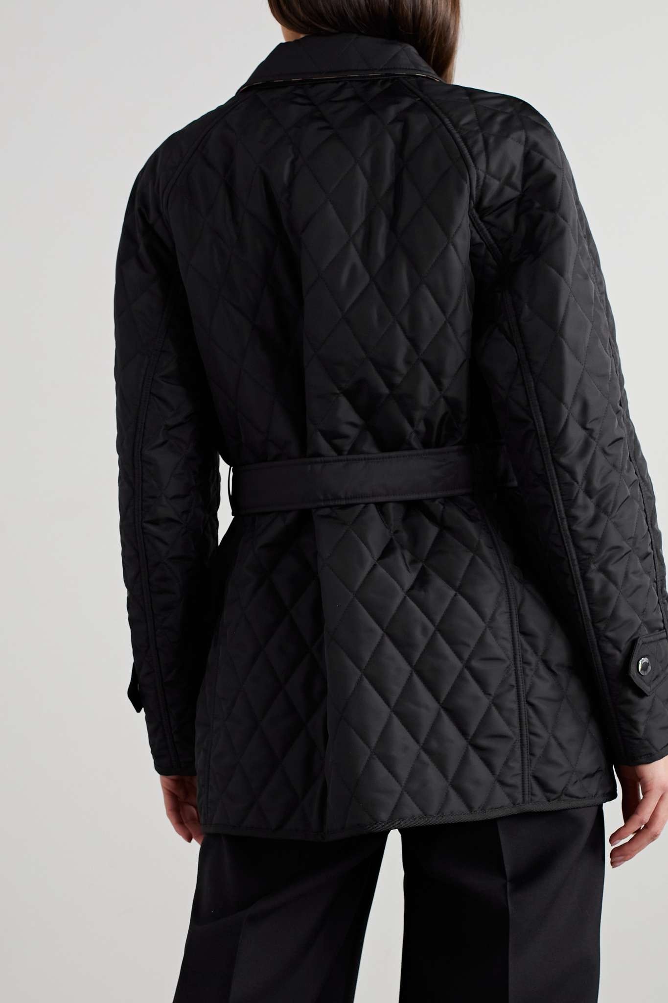 Belted padded quilted shell jacket - 4