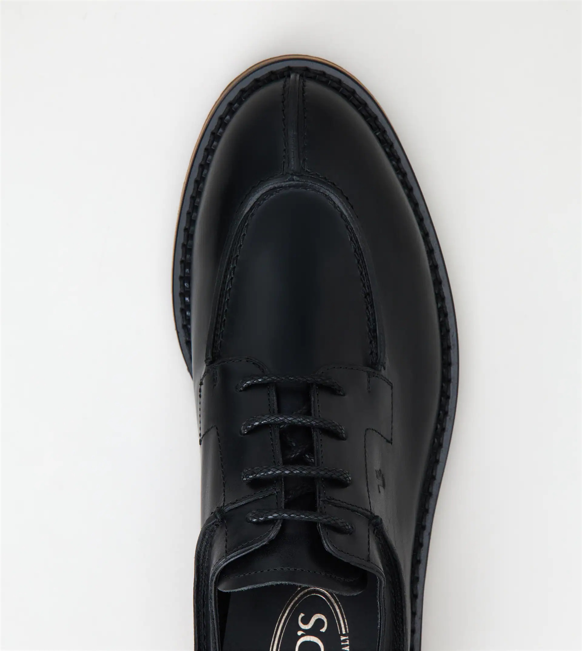 LACE-UPS IN LEATHER - BLACK - 4