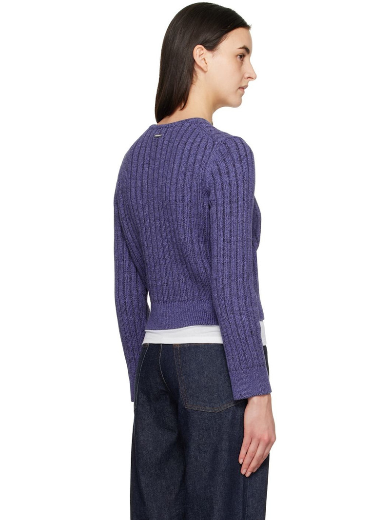 Purple Cropped Buttoned Cardigan 3