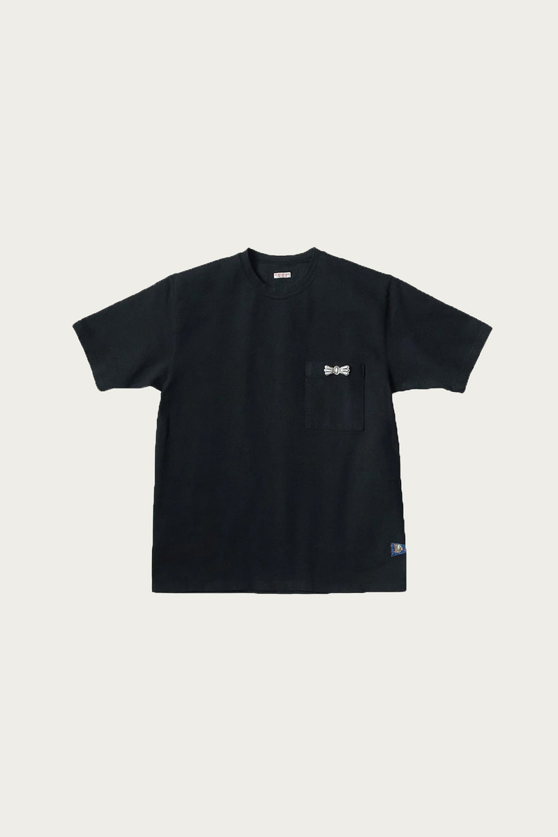 Kapital 16/-Dense Jersey Butterfly Concho Pocket T - Black outlook