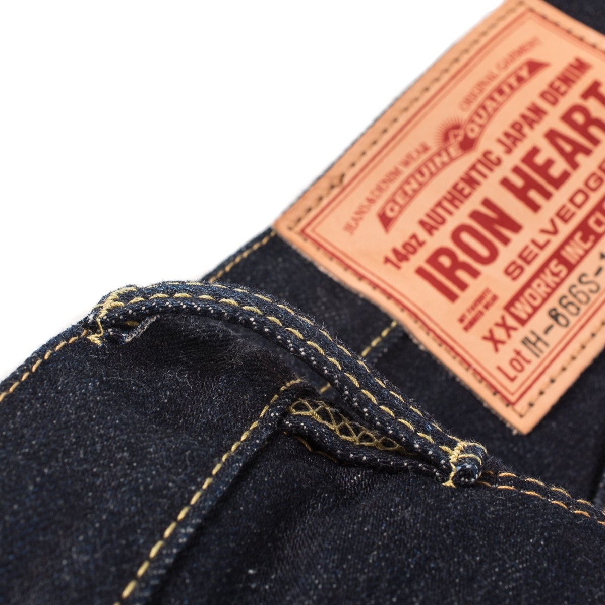 IH-666S-142 14oz Selvedge Denim Slim Straight Cut Jeans - Indigo - 14