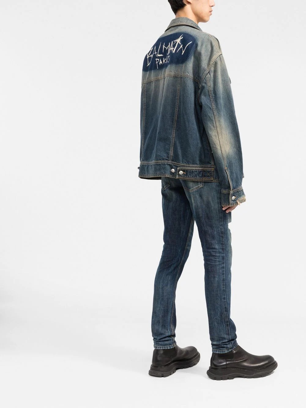 distressed denim jacket - 4