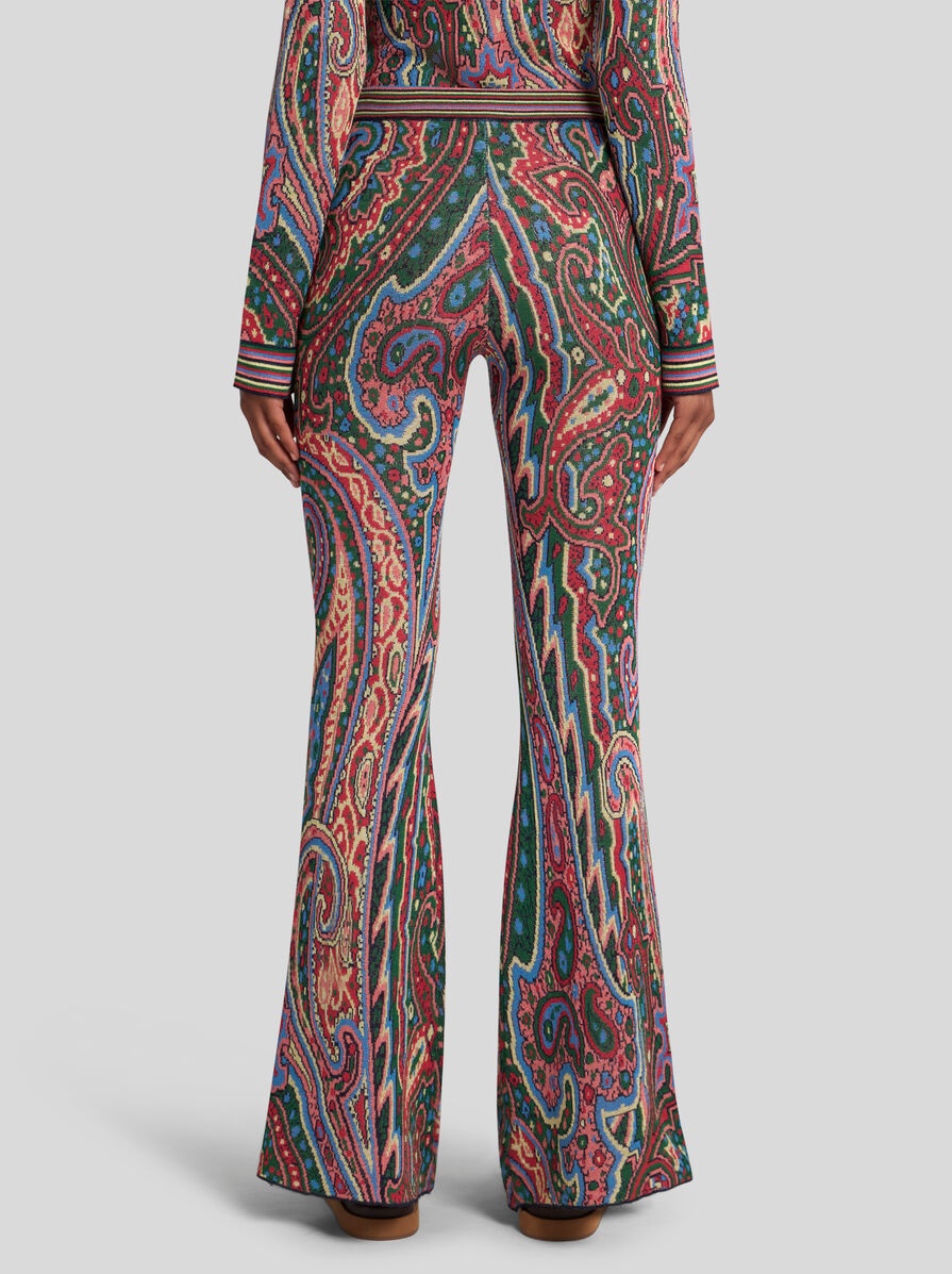 FLARED PAISLEY JACQUARD TROUSERS - 5