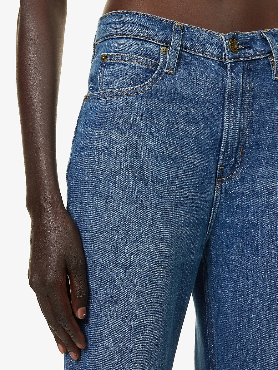 The Extreme Flare faded-wash straight-leg high-rise cotton and recycled-denim jeans - 5