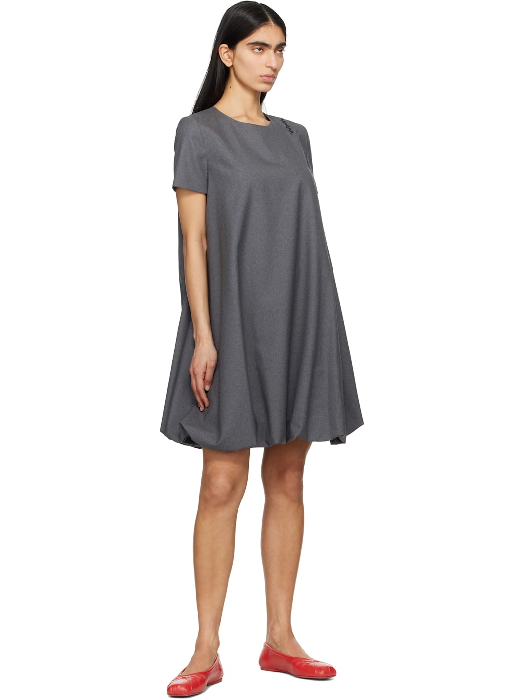 Gray Wool Minidress - 4