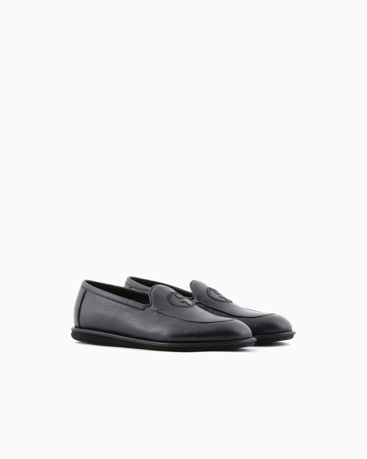 Deerskin loafers with embroidered logo - 2