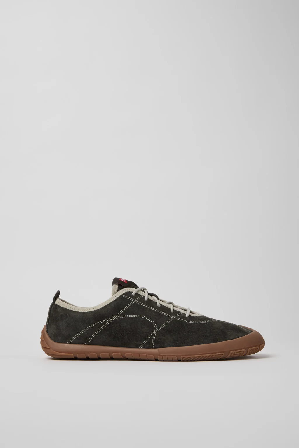 Gray Leather Sneakers for Men. - 1