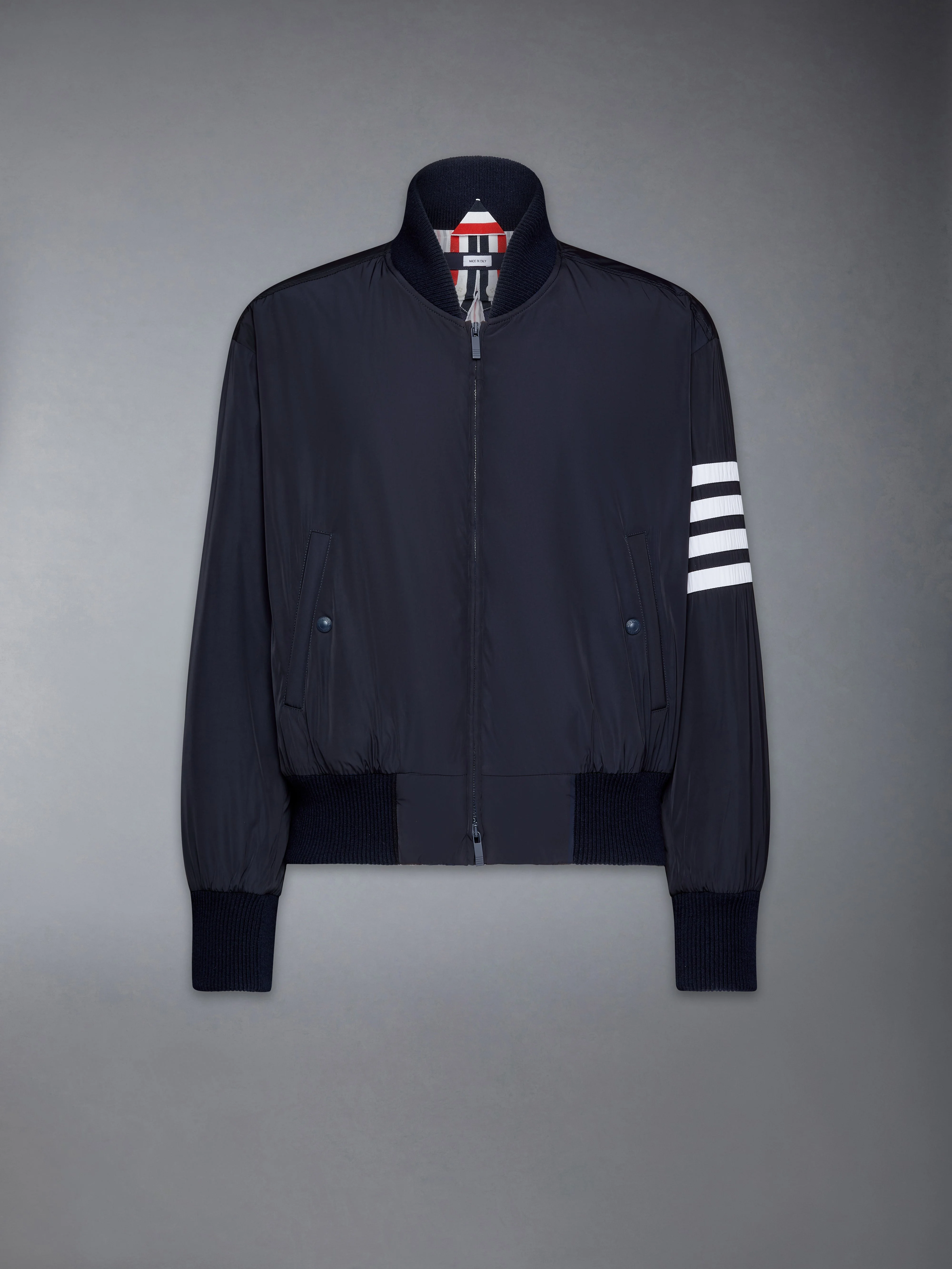 POLY TWILL 4-BAR OVERSIZED KNIT DOWN BLOUSON JACKET - 1
