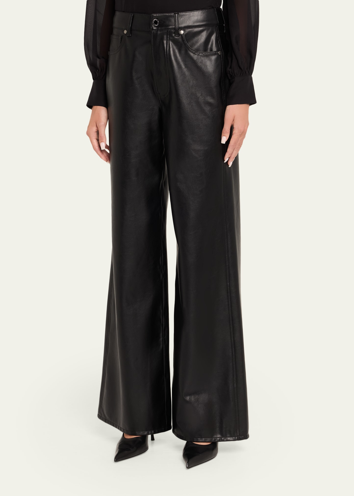 Kasey Mid-Rise Wide-Leg Pants - 4