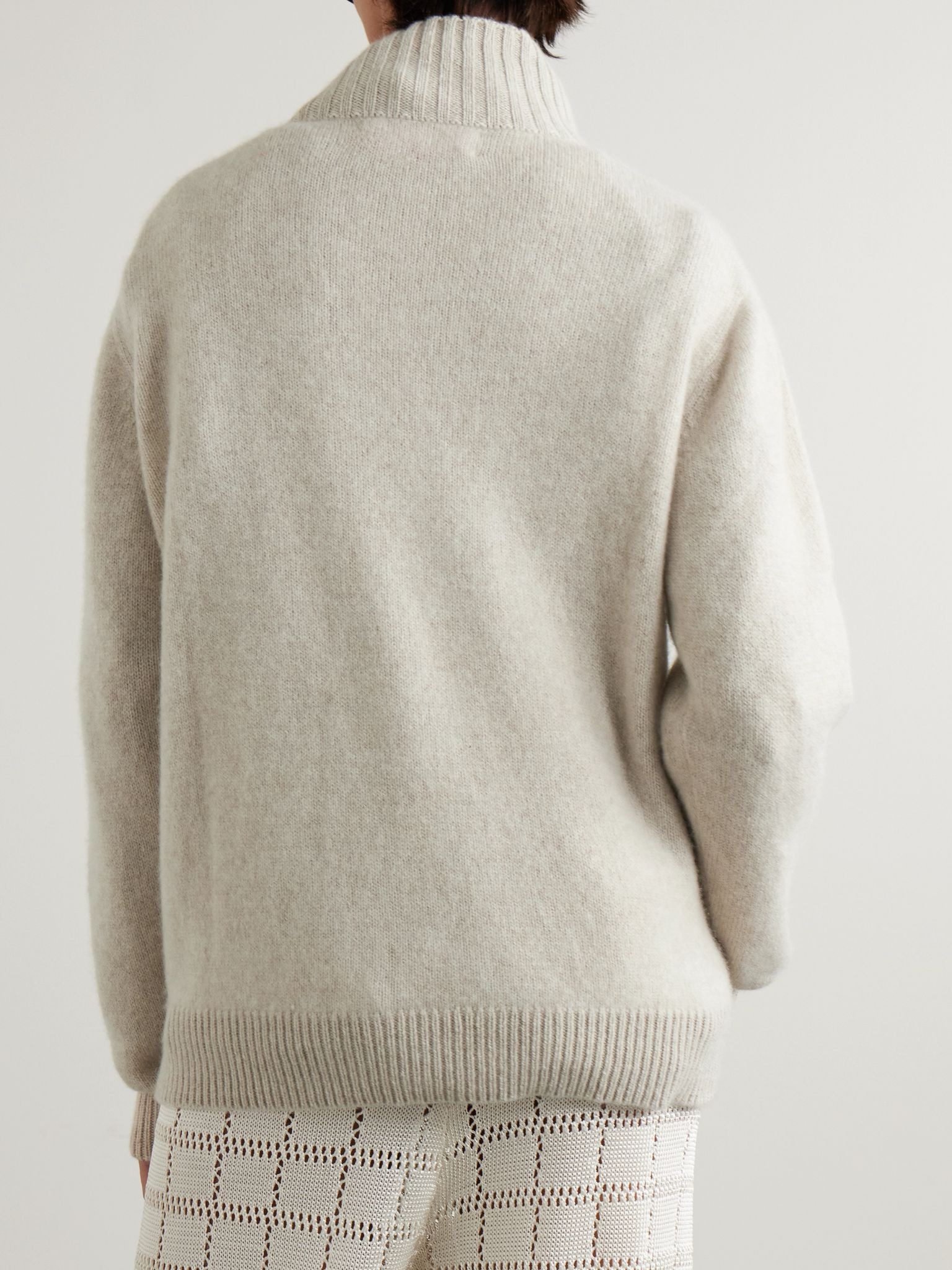 Cashmere turtleneck sweater Ecru - 4